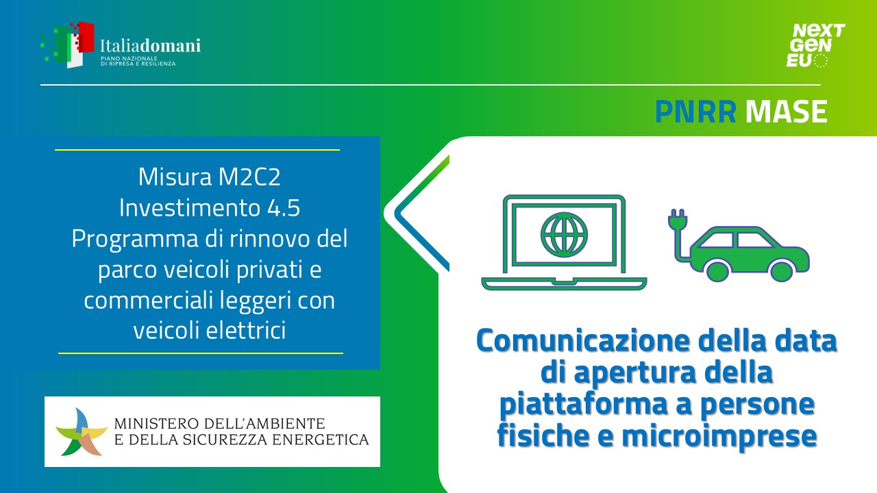 FONTI FIRA: Bonus veicoli elettrici, dal 22 ottobre apre lo sportello per le richieste di cittadini e microimprese