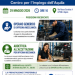 FONTI FIRA: Lavoro: il 29 maggio, al Cpi dell’Aquila, colloqui riservati agli iscritti al collocamento mirato